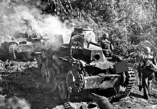 Destroyed medium tanks