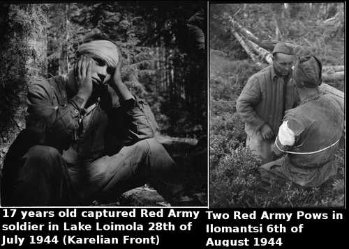 3 captured Red Army soldiers in1944 Karelian Front
