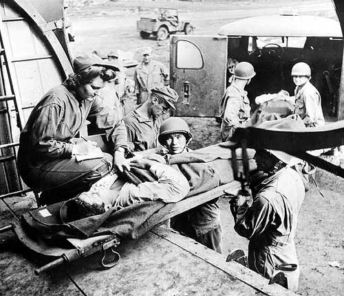 Evacuating the wounded