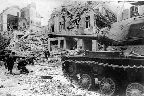 Storming the enemy's	fortified place, April 1945