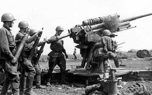 AA-gun on ground targets