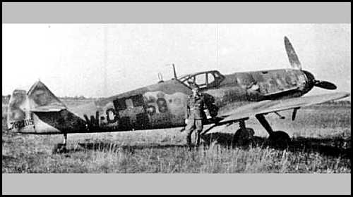 Damaged Me-109 Gustav, 1945