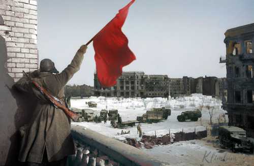 Victory flag over Stalingrad