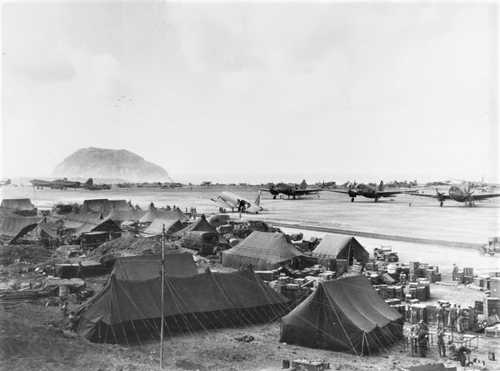 South Airfield with transport planes
