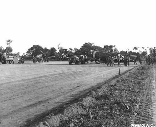 P-47D's being serviced
