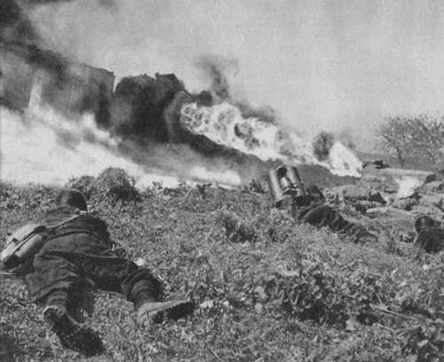 Flamethrowers in action