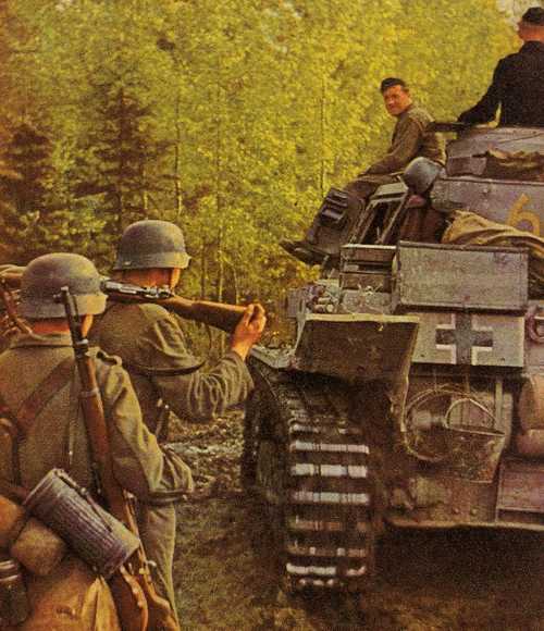 Infantry and Panzer III.
