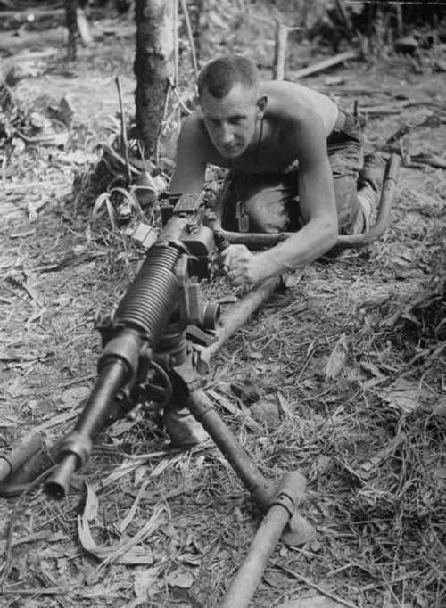 Captured Japanese heavy machine gun