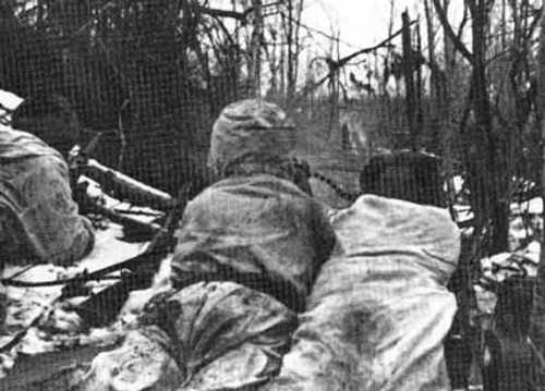 Machine gun firing
