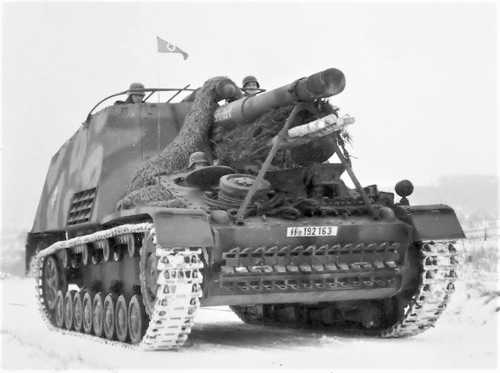 Hummel on the snowy road