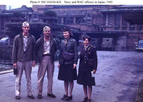 Navy and WAC officers in Japan, 1945