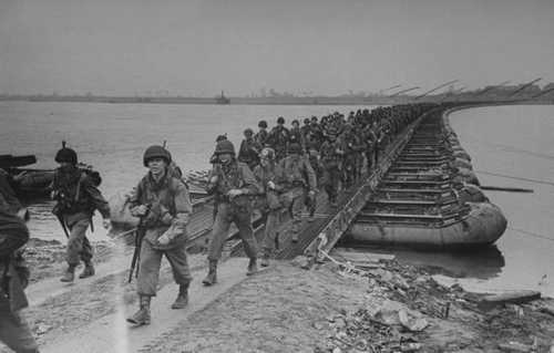 75th Div. cross the Rhine