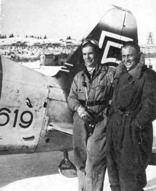 Fighter ace with his mechanic