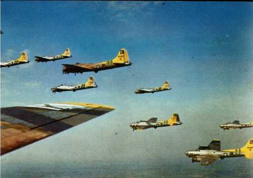 B17 formation of 486BG, 1945