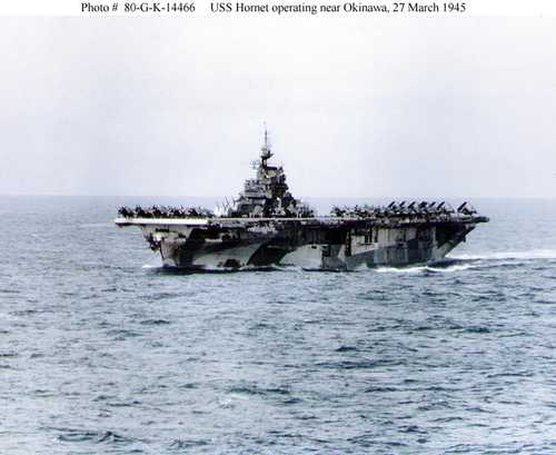 USS Hornet operating near Okinawa