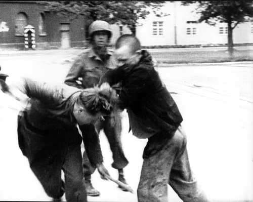 German soldier vs freed prisoner at Dachau 2
