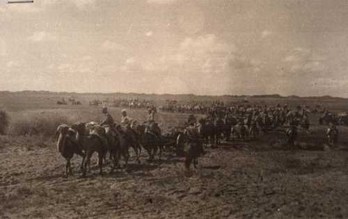 The Mongolian army on march. 