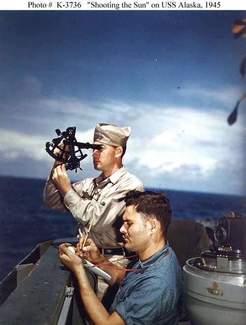 &quot;Shooting the Sun&quot; on USS Alaska