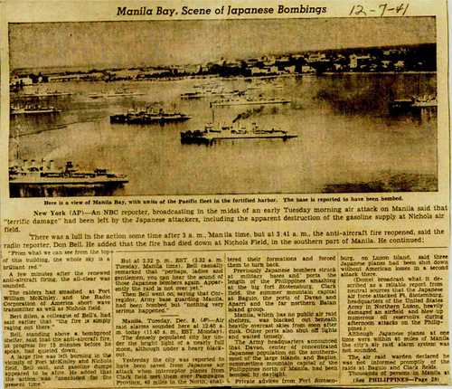 Japanese Attack on Manilia 