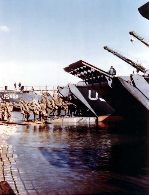 Loading of Troops for Normandy