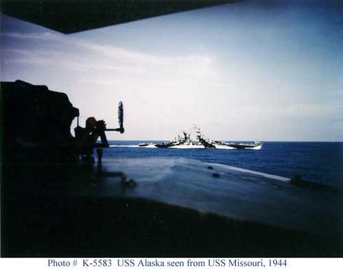 USS Alaska seen from USS Missouri