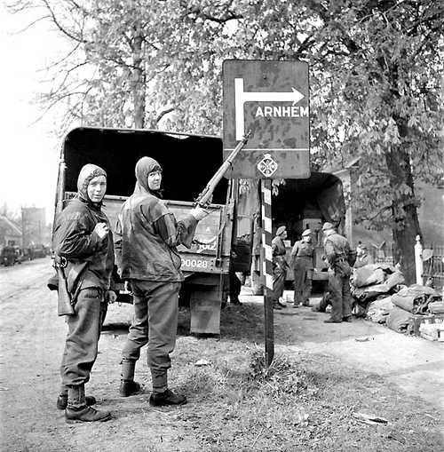 Road sign showing Arnhem