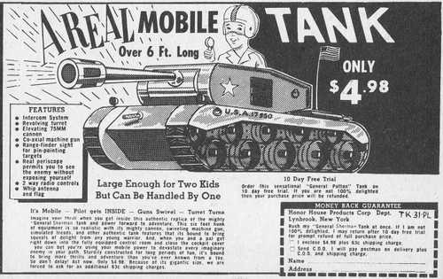 A REAL mobile Tank over 6 FT long – for only $4.98