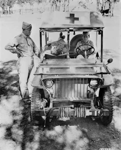 Jeep modified to carry the wounded
