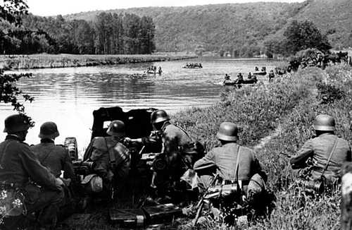 Crossing the Meuse river