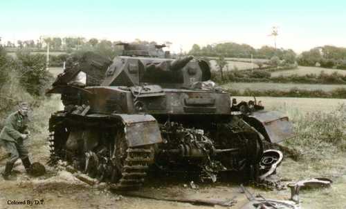 Inspect the destroyed Pz.