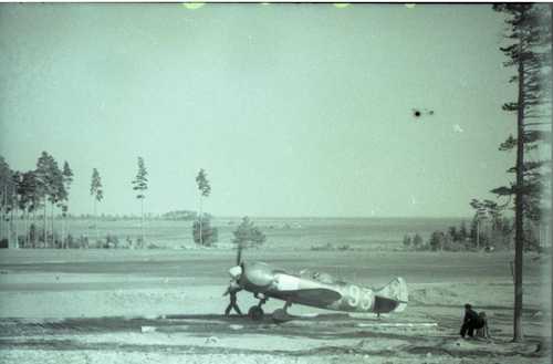 Fighters take off on a combat mission. 1943