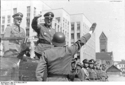 Review of Order Police, Minsk, 1941.