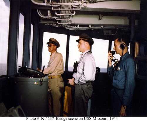 Bridge scene on USS Missouri