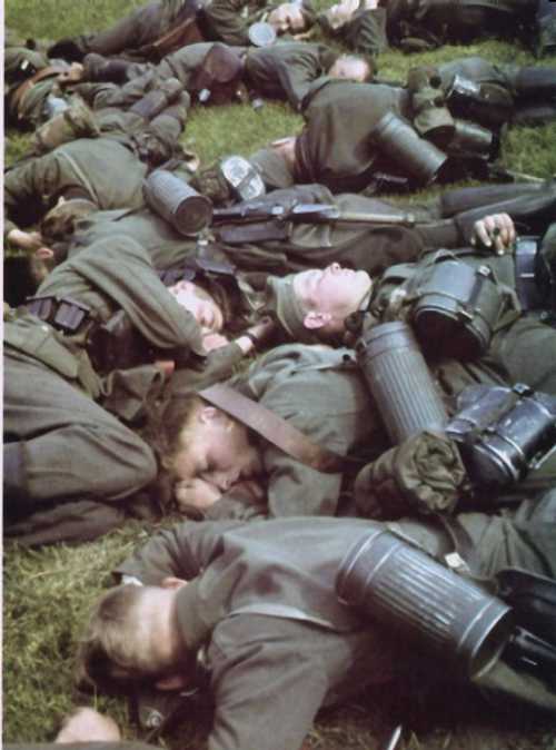 German infantry resting