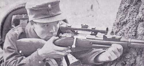 Sniper in war exercise