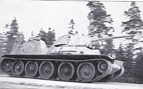 Soviet medium tank T-34 with explosive flamethrowe