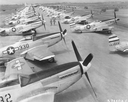 More than 100 Mustangs on Iwo Jima