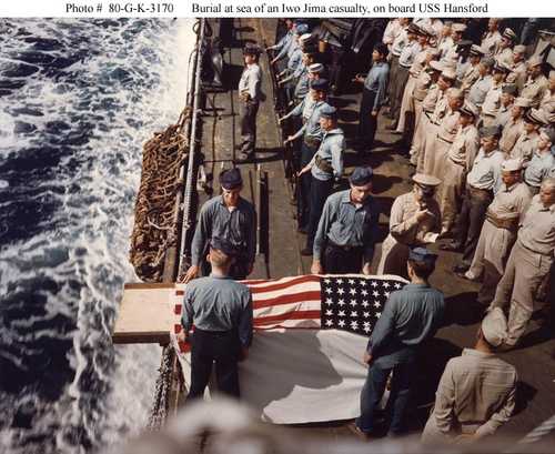 Burial at sea of an Iwo Jima Casualty