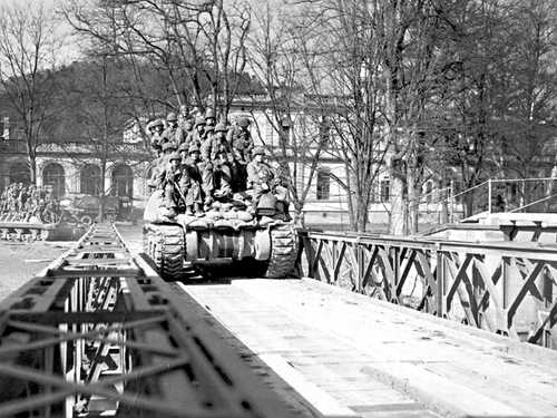 Crossing a Bailey bridge