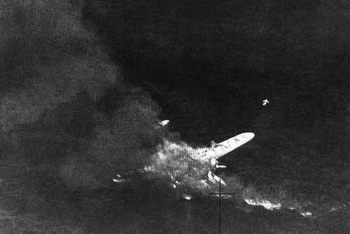 Italian flying boat burning