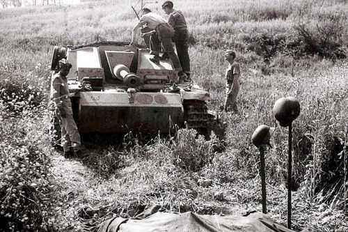 Assault gun and fallen foe