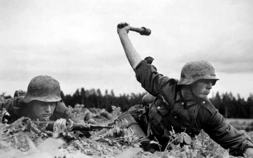 German Troops with Grenade