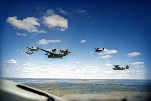 Flying boats MBR-2 over Sevastopol