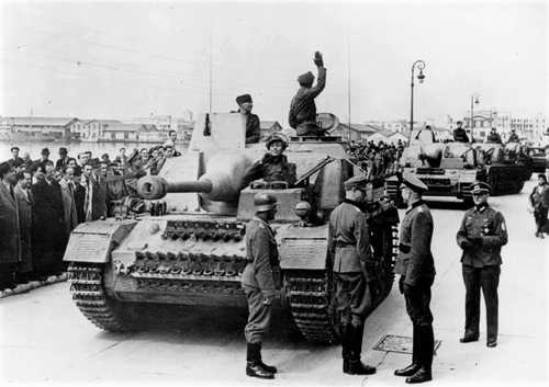 Locals watch military display