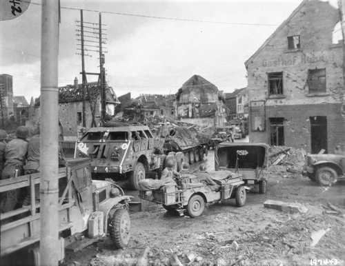 Mixed military vehicles on the move