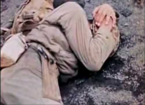 Mortar fire on Iwo Jima.