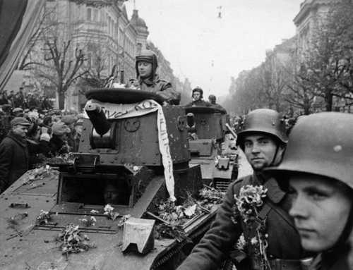 Lithuanian army parading in Vilnius