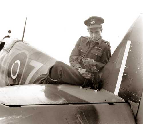 Pilot Officer Willie Lane KIA with mascot