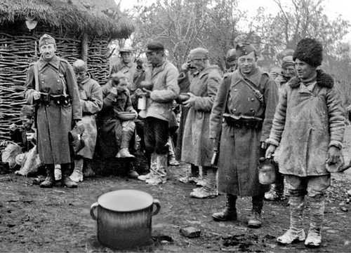 Magyar soup served to Russian laborers