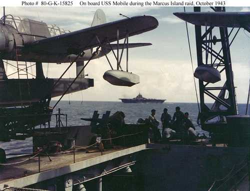 On board USS Mobile during the Marcus Island raid